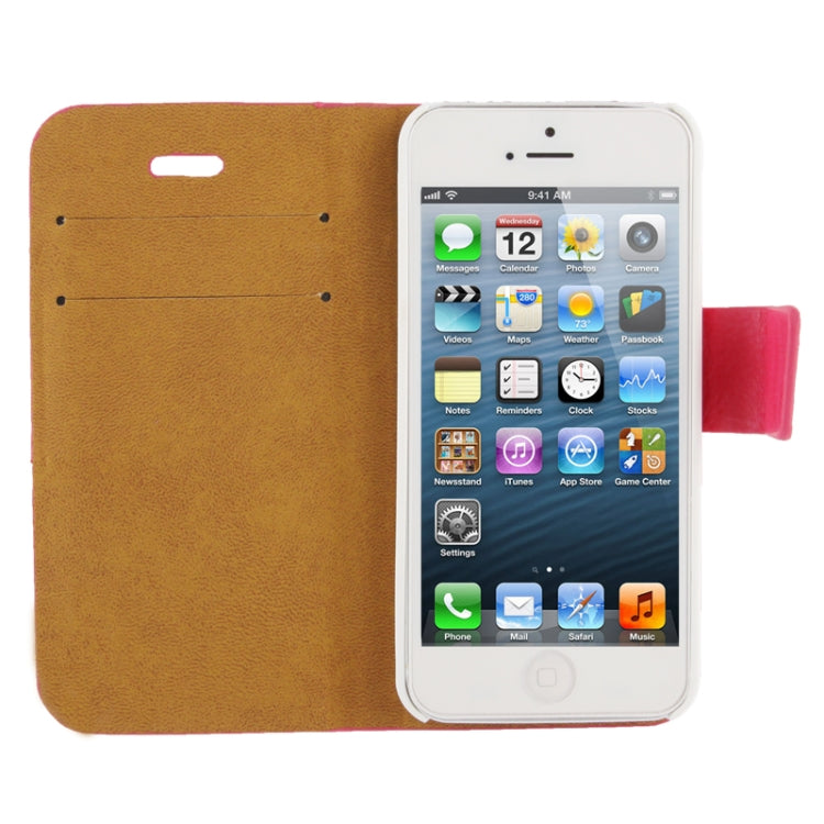 2-color Fine Sheepskin Texture Flip  Leather Case with Credit Card Slots & Holder for iPhone 5 & 5s & SE & SE