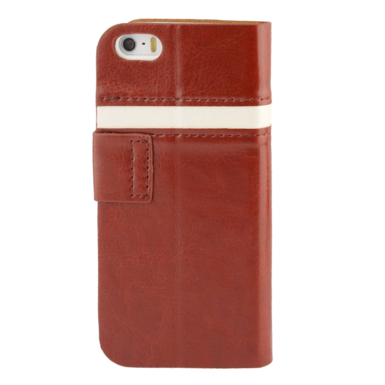 2-color Fine Sheepskin Texture Flip  Leather Case with Credit Card Slots & Holder for iPhone 5 & 5s & SE & SE