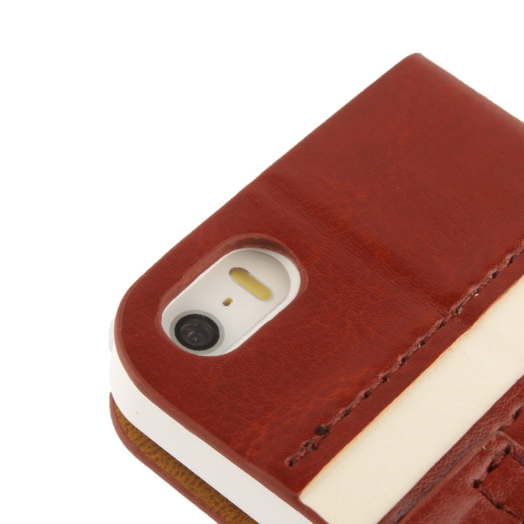 2-color Fine Sheepskin Texture Flip  Leather Case with Credit Card Slots & Holder for iPhone 5 & 5s & SE & SE