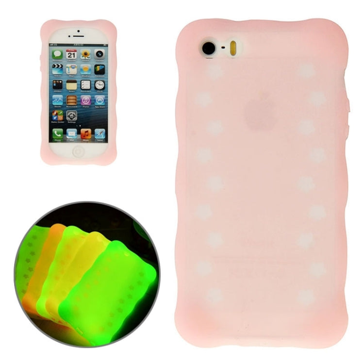 Flowers Pattern Luminous Silicone Case for iPhone 5 & 5s & SE & SE