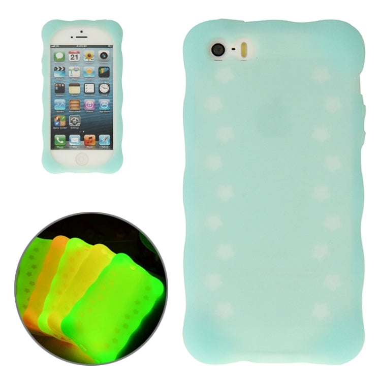 Flowers Pattern Luminous Silicone Case for iPhone 5 & 5s & SE & SE