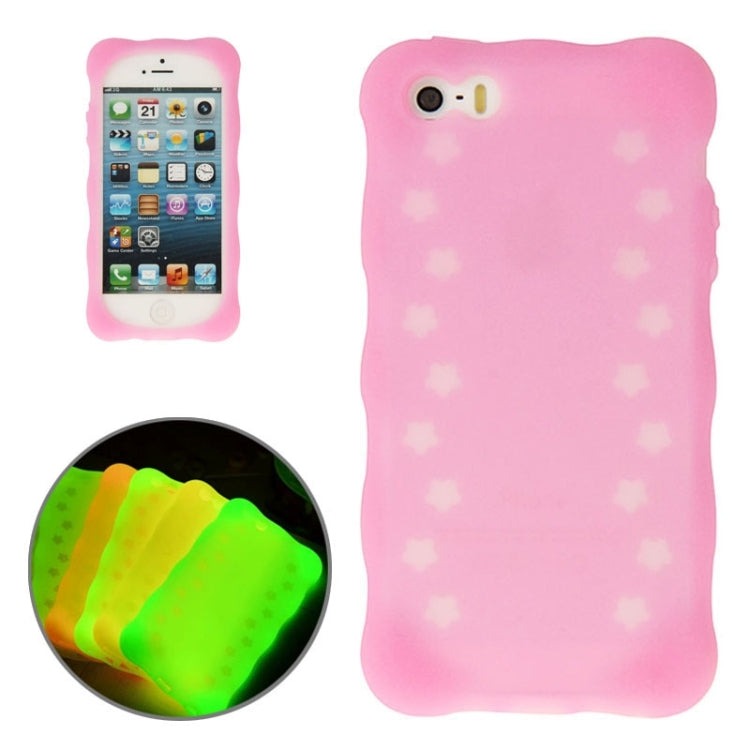 Flowers Pattern Luminous Silicone Case for iPhone 5 & 5s & SE & SE