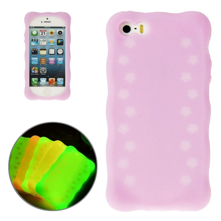 Flowers Pattern Luminous Silicone Case for iPhone 5 & 5s & SE & SE