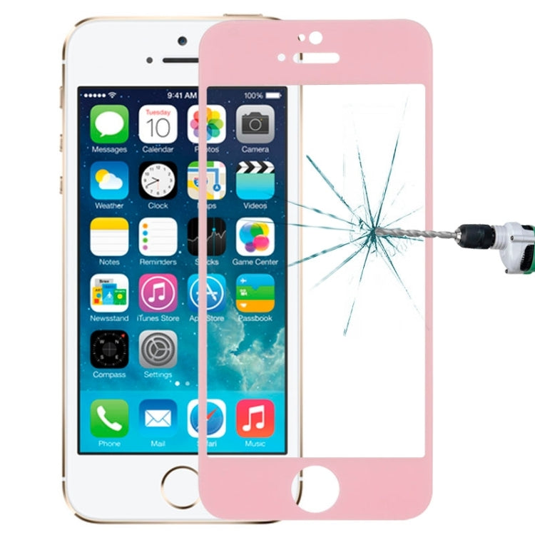 0.3mm Silk-screen Explosion-proof Full Screen Tempered Glass Film for iPhone 5 & 5C & 5S