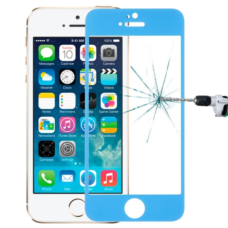 0.3mm Silk-screen Explosion-proof Full Screen Tempered Glass Film for iPhone 5 & 5C & 5S