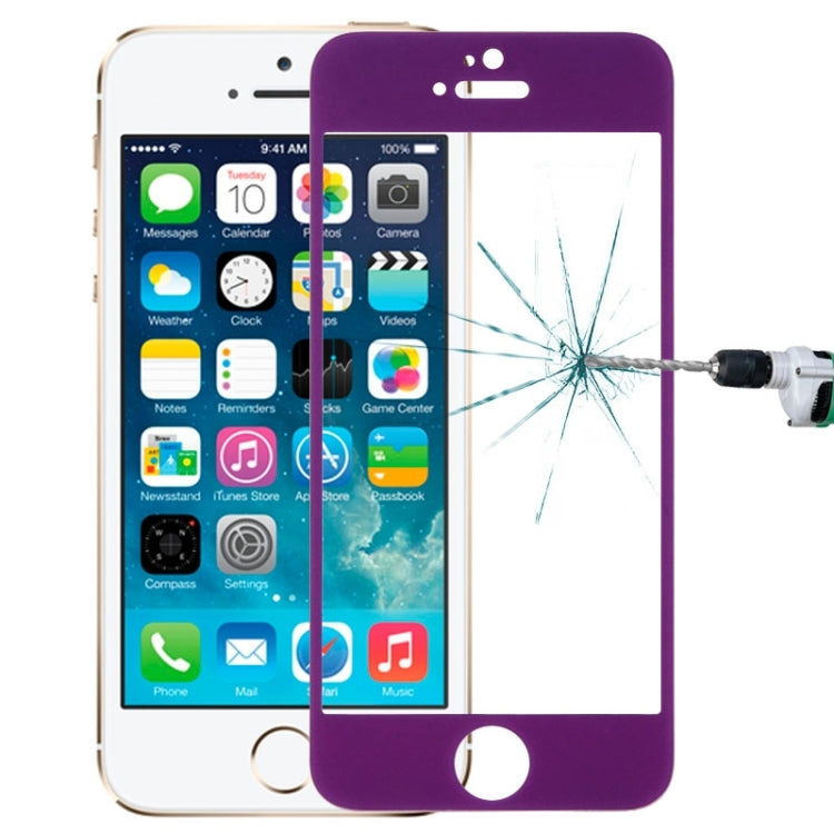 0.3mm Silk-screen Explosion-proof Full Screen Tempered Glass Film for iPhone 5 & 5C & 5S
