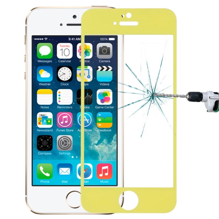 0.3mm Silk-screen Explosion-proof Full Screen Tempered Glass Film for iPhone 5 & 5C & 5S