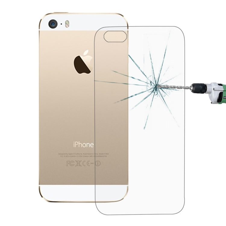 2 PCS for iPhone SE & 5 & 5S 0.26mm 9H Surface Hardness 2.5D Explosion-proof Back Tempered Glass Film