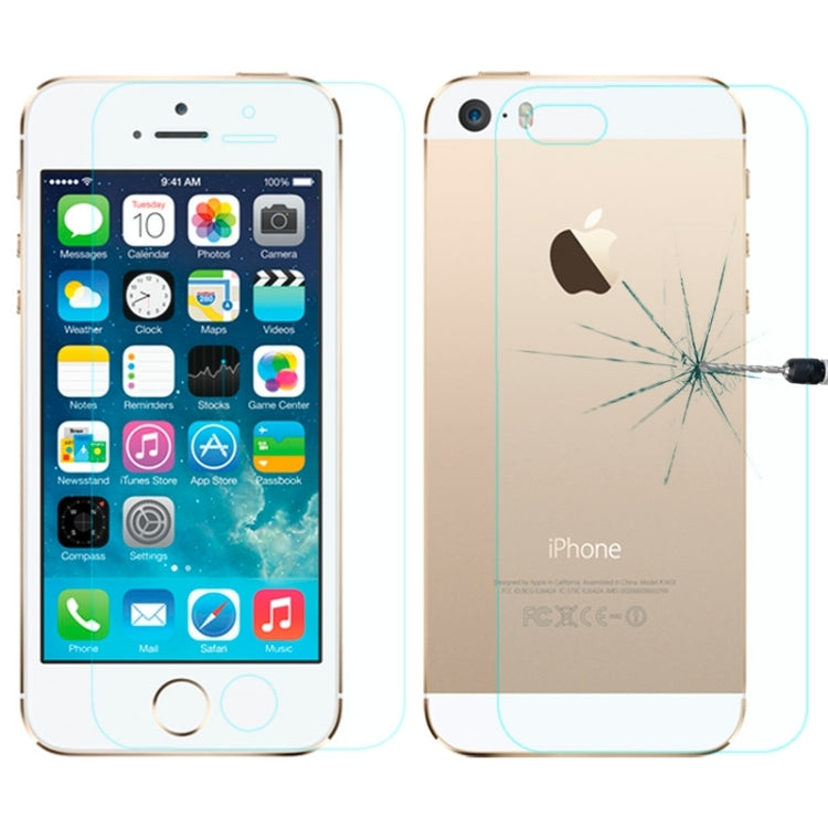 0.26mm Explosion-proof Front and Back Screen Protector Tempered Glass Film for iPhone 5 & 5S