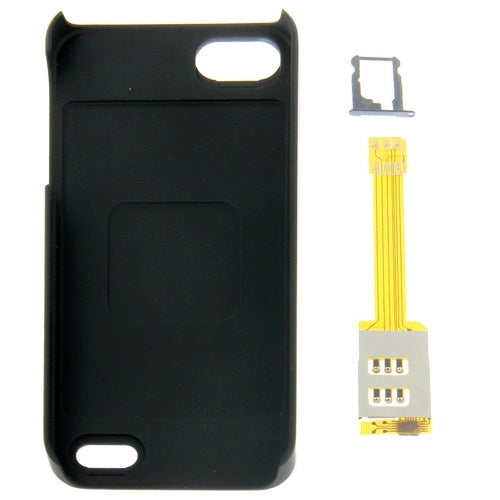 3 in 1 (Kiwibird Q-SIM Dual SIM Card Multi-SIM Card + Plastic Case + Tray Holder) for iPhone 5S(Black)