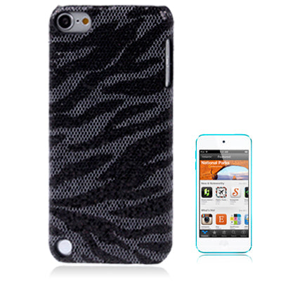 Zebra-stripe Pattern Pasting Sequin Plastic Protection Shell for iPod touch 5 / 6