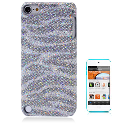 Zebra-stripe Pattern Pasting Sequin Plastic Protection Shell for iPod touch 5 / 6