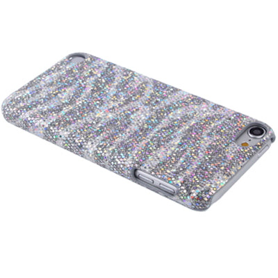 Zebra-stripe Pattern Pasting Sequin Plastic Protection Shell for iPod touch 5 / 6