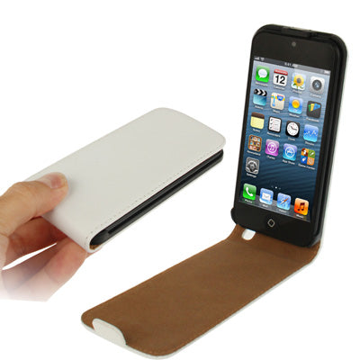 Vertical Flip Leather Case for iPod touch 5 / 6 (White)