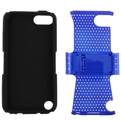 Hollow Plastic + Silicone Combination Protective Case with Holder for iPod touch 5