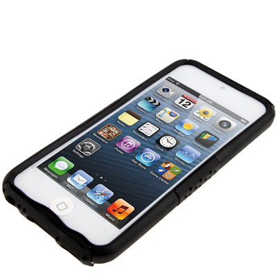 Hollow Plastic + Silicone Combination Protective Case with Holder for iPod touch 5