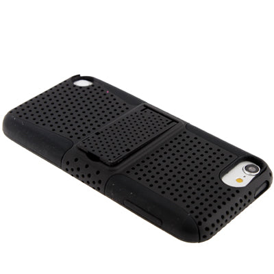 Hollow Plastic + Silicone Combination Protective Case with Holder for iPod touch 5