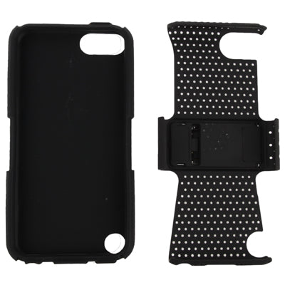 Hollow Plastic + Silicone Combination Protective Case with Holder for iPod touch 5