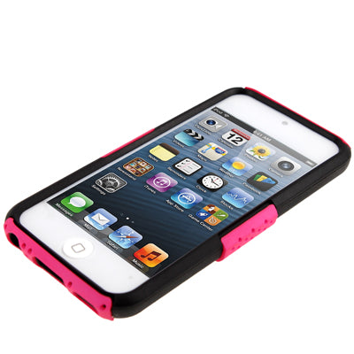 Hollow Plastic + Silicone Combination Protective Case with Holder for iPod touch 5