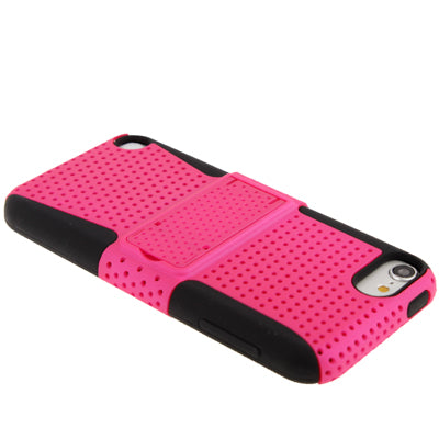 Hollow Plastic + Silicone Combination Protective Case with Holder for iPod touch 5