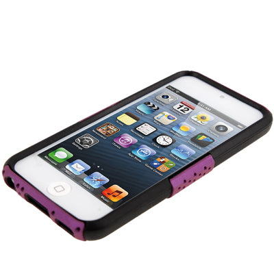 Hollow Plastic + Silicone Combination Protective Case with Holder for iPod touch 5
