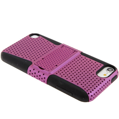Hollow Plastic + Silicone Combination Protective Case with Holder for iPod touch 5