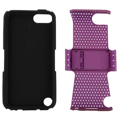 Hollow Plastic + Silicone Combination Protective Case with Holder for iPod touch 5