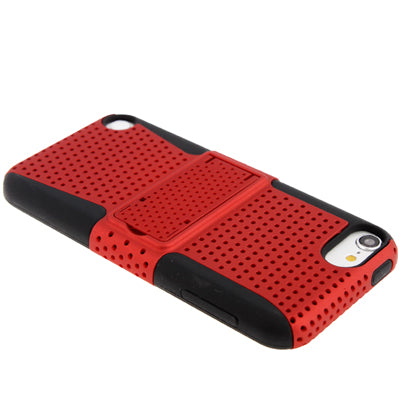 Hollow Plastic + Silicone Combination Protective Case with Holder for iPod touch 5