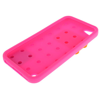 Building Block Design Silicone Back case cover for iPod touch 5(Magenta)