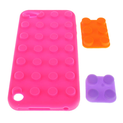 Building Block Design Silicone Back case cover for iPod touch 5(Magenta)