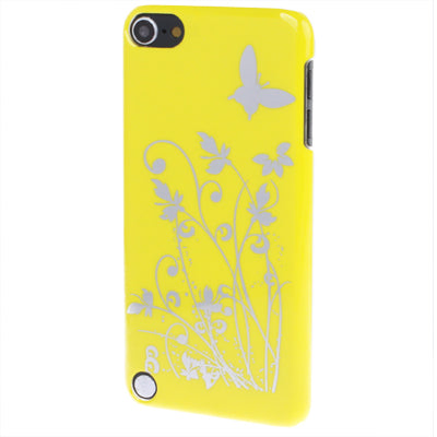 Butterflies And Flowers Dance Mood Pattern Plastic Case for iPod touch 5 / 6(Yellow)