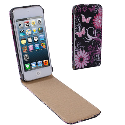 Vertical Style Abstraction  Flower Pattern Leather Case for iPod touch 5 / 6