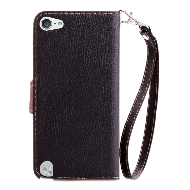 Leaf Magnetic Snap Litchi Texture Horizontal Flip Leather Case with Card Slots & Wallet & Holder & Lanyard for iPod touch 5 / 6