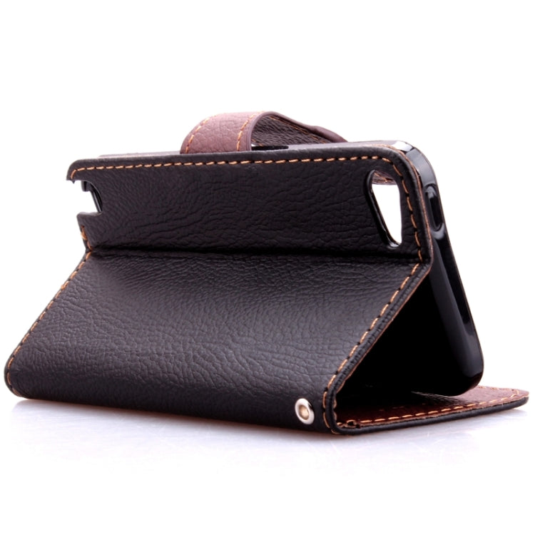 Leaf Magnetic Snap Litchi Texture Horizontal Flip Leather Case with Card Slots & Wallet & Holder & Lanyard for iPod touch 5 / 6