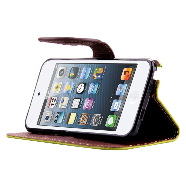 Leaf Magnetic Snap Litchi Texture Horizontal Flip Leather Case with Card Slots & Wallet & Holder & Lanyard for iPod touch 5 / 6