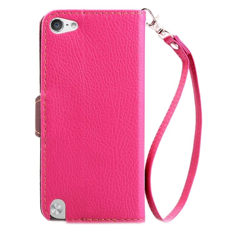 Leaf Magnetic Snap Litchi Texture Horizontal Flip Leather Case with Card Slots & Wallet & Holder & Lanyard for iPod touch 5 / 6