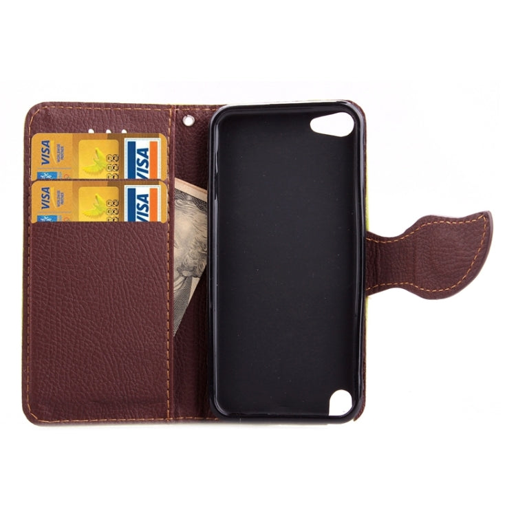 Leaf Magnetic Snap Litchi Texture Horizontal Flip Leather Case with Card Slots & Wallet & Holder & Lanyard for iPod touch 5 / 6