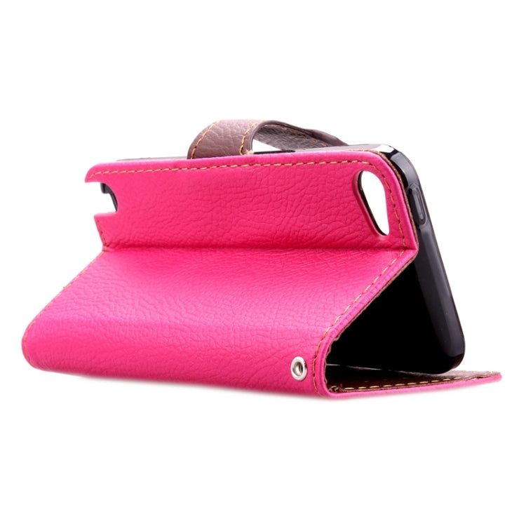 Leaf Magnetic Snap Litchi Texture Horizontal Flip Leather Case with Card Slots & Wallet & Holder & Lanyard for iPod touch 5 / 6