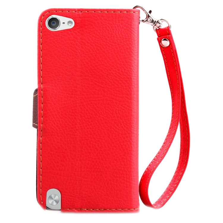 Leaf Magnetic Snap Litchi Texture Horizontal Flip Leather Case with Card Slots & Wallet & Holder & Lanyard for iPod touch 5 / 6