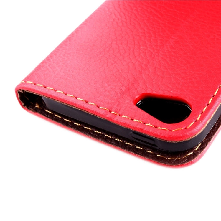 Leaf Magnetic Snap Litchi Texture Horizontal Flip Leather Case with Card Slots & Wallet & Holder & Lanyard for iPod touch 5 / 6