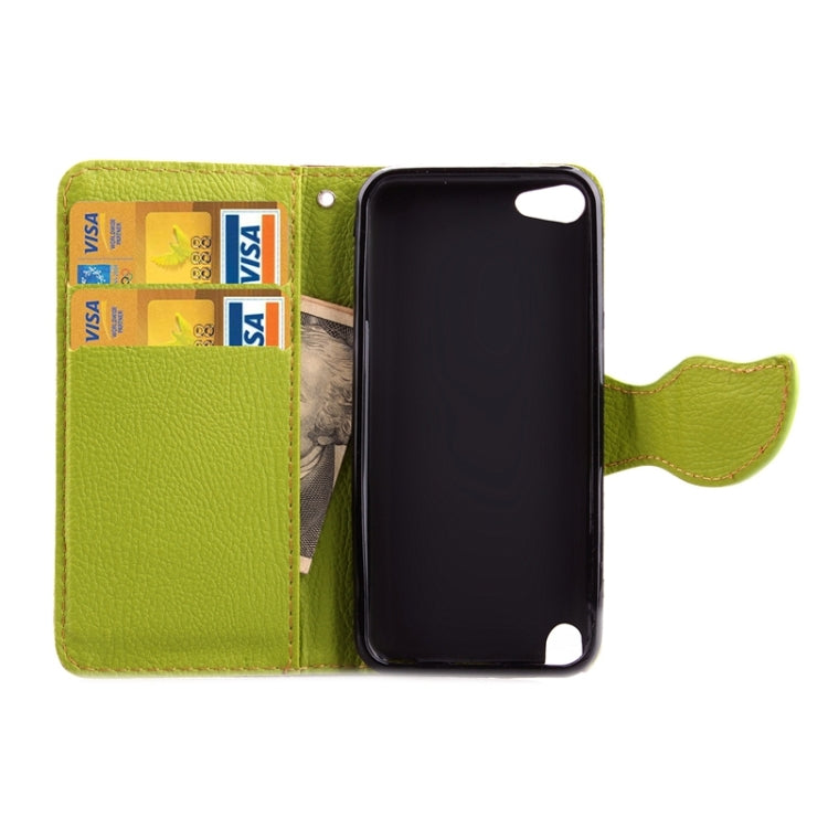 Leaf Magnetic Snap Litchi Texture Horizontal Flip Leather Case with Card Slots & Wallet & Holder & Lanyard for iPod touch 5 / 6