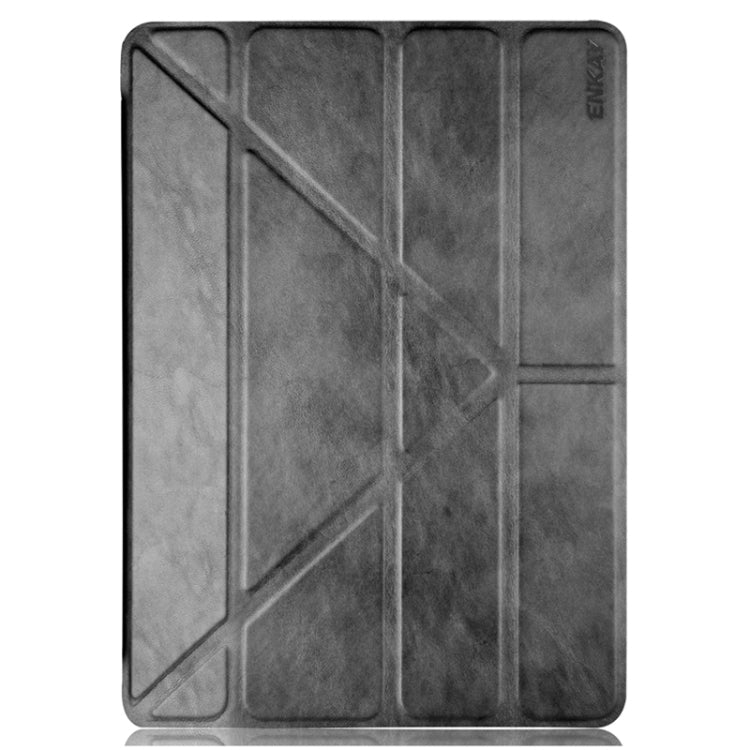 Multi-folding Sheepskin Leather Case with Holder for iPad Air 2