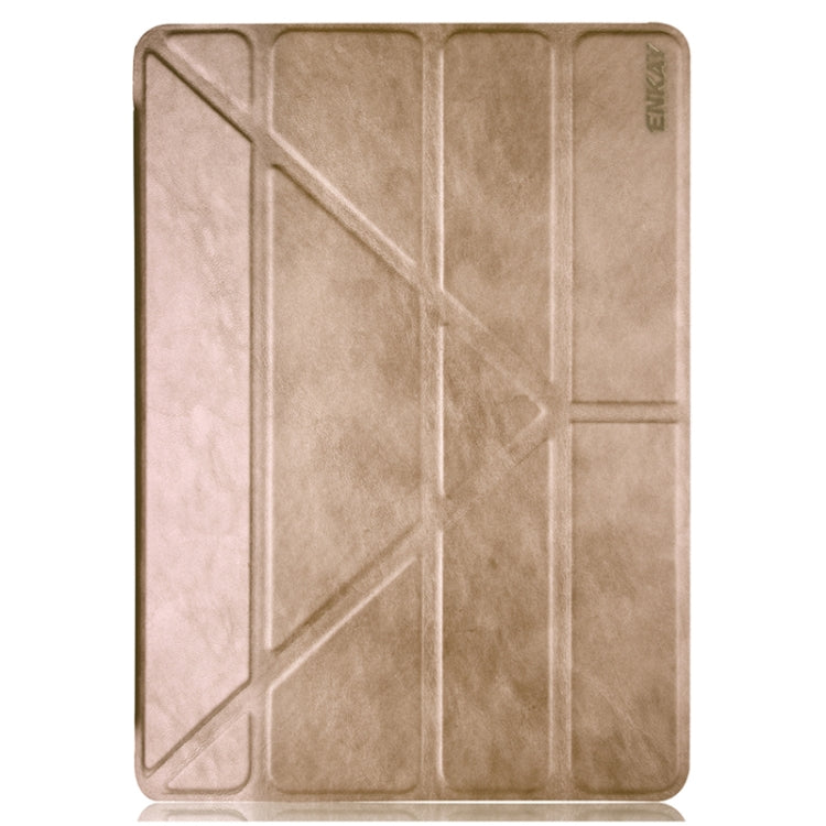 Multi-folding Sheepskin Leather Case with Holder for iPad Air 2