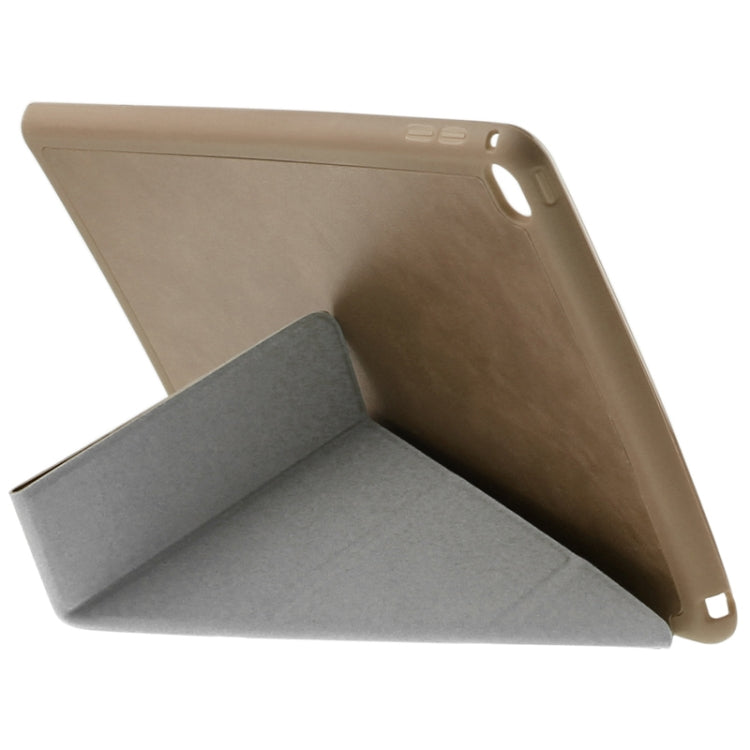 Multi-folding Sheepskin Leather Case with Holder for iPad Air 2
