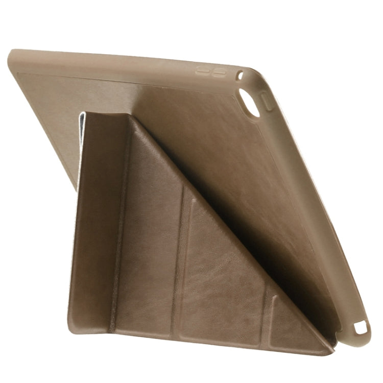 Multi-folding Sheepskin Leather Case with Holder for iPad Air 2