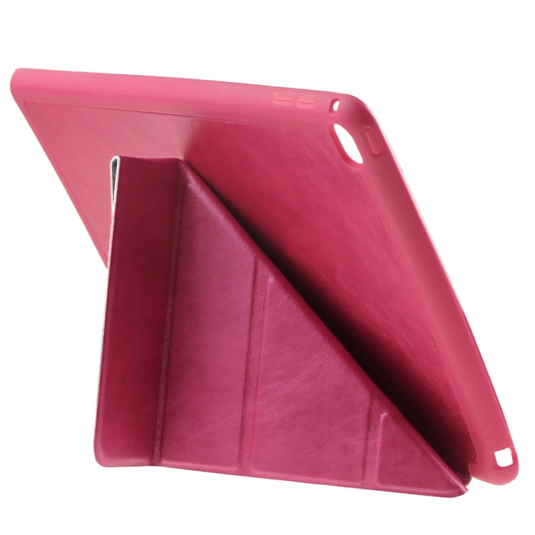 Multi-folding Sheepskin Leather Case with Holder for iPad Air 2