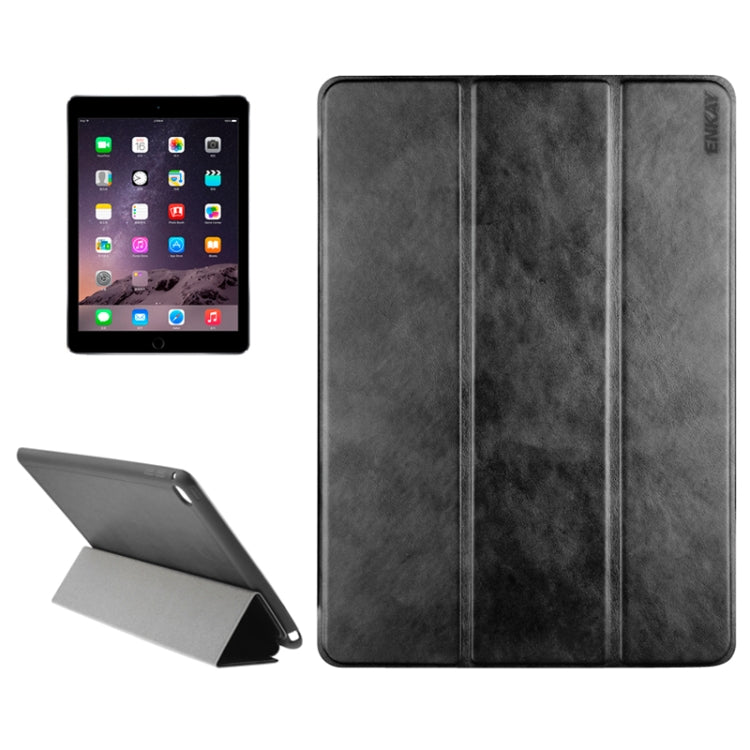 3-folding Sheepskin Horizontal Flip Leather Case with Holder for iPad Air 2
