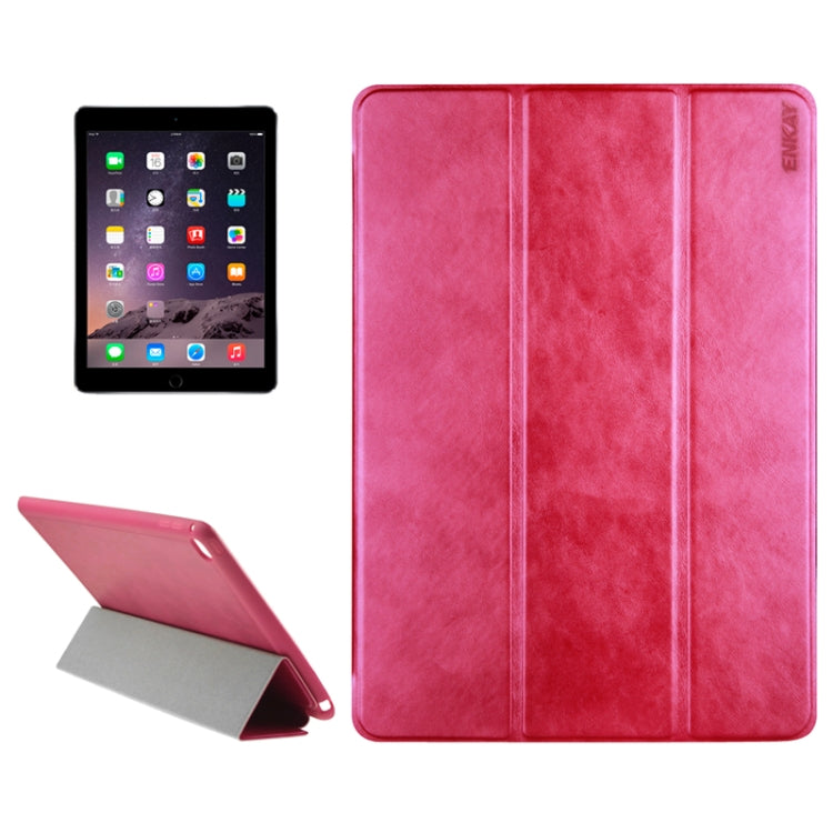 3-folding Sheepskin Horizontal Flip Leather Case with Holder for iPad Air 2