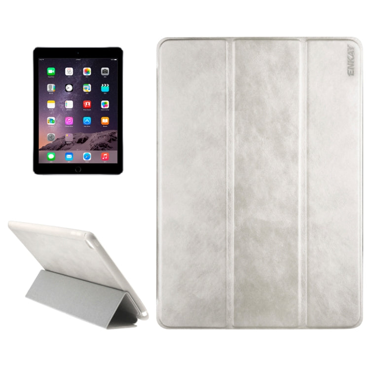 3-folding Sheepskin Horizontal Flip Leather Case with Holder for iPad Air 2