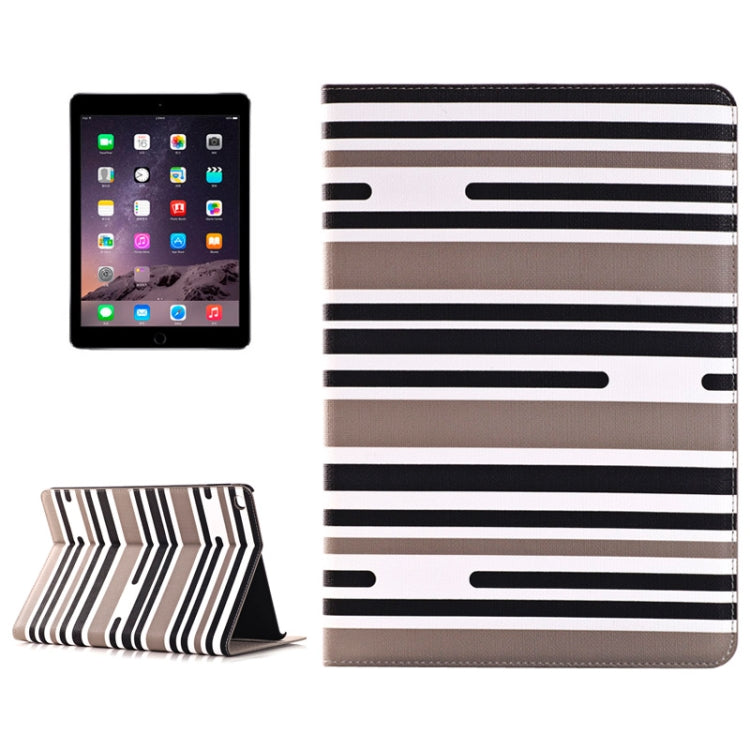 Stripes Pattern Leather Case with Holder & Card Slots & Wallet for iPad Air 2